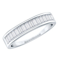 1 CT Baguette Cut Lab Grown Diamond Half Eternity Band