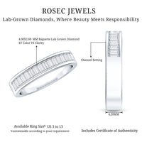 1 CT Baguette Cut Lab Grown Diamond Half Eternity Band