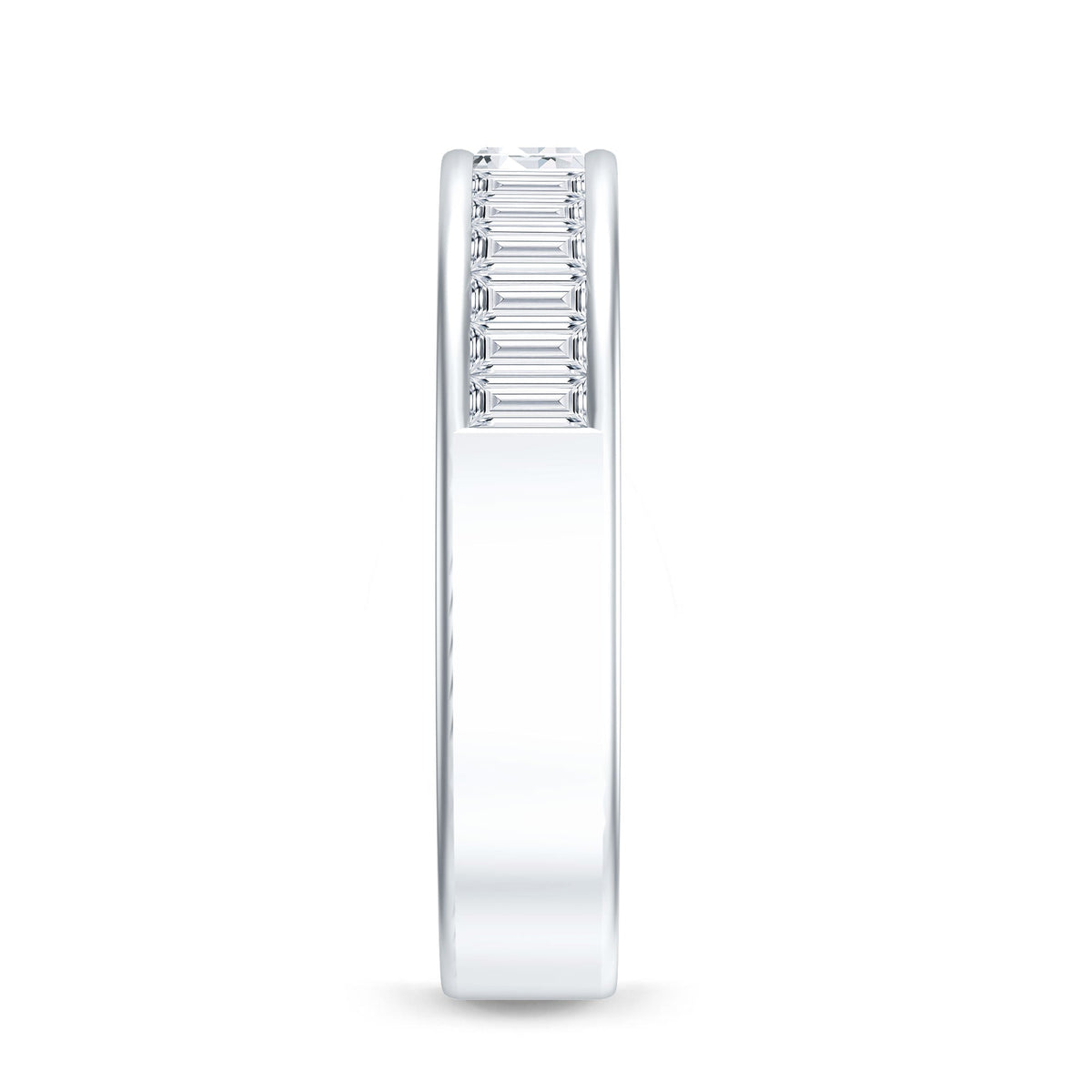 1 CT Baguette Cut Lab Grown Diamond Half Eternity Band
