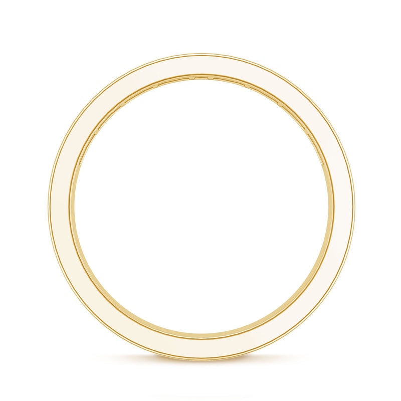 Rosec Jewels 1 CT baguette cut lab-grown diamond half eternity ring showcasing sparkling diamond accents on a sleek band.
