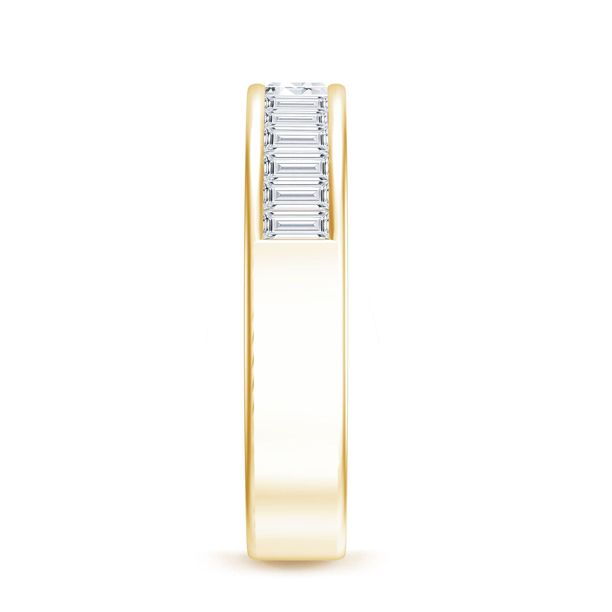 1 CT Baguette Cut Lab Grown Diamond Half Eternity Band