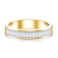 1 CT Baguette Cut Lab Grown Diamond Half Eternity Band