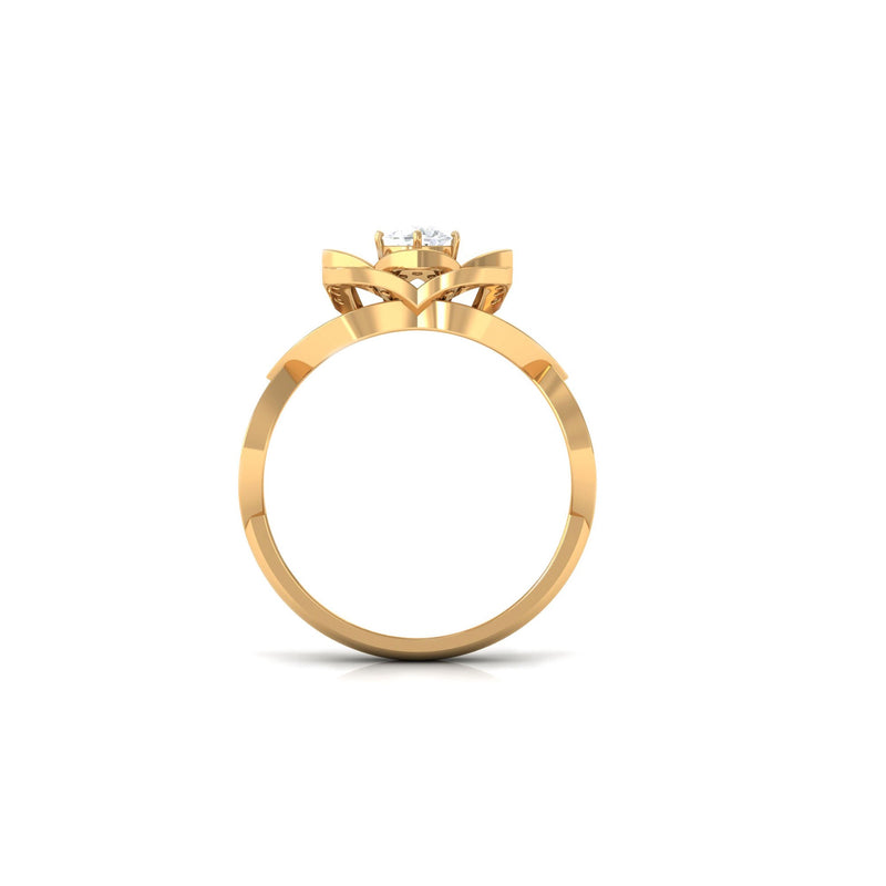 Genuine diamond blooming flower engagement ring for women by Rosec Jewels, featuring intricate floral design and sparkling diamonds.