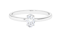 Natural Oval Diamond Solitaire Promise Ring with Certificate