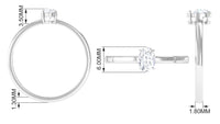 Natural Oval Diamond Solitaire Promise Ring with Certificate