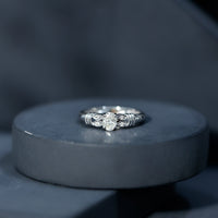 Natural Oval Cut Diamond Solitaire Engagement Ring