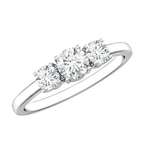 Natural Diamond 3 Stone Engagement Ring with Certificate