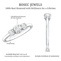 Natural Diamond 3 Stone Engagement Ring with Certificate