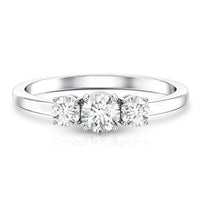 Natural Diamond 3 Stone Engagement Ring with Certificate