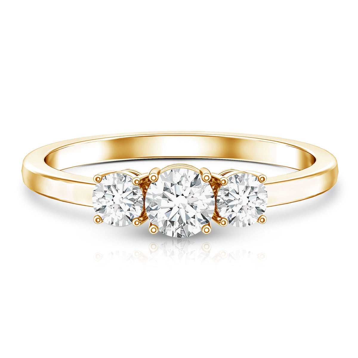Natural Diamond 3 Stone Engagement Ring with Certificate