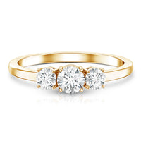 Natural Diamond 3 Stone Engagement Ring with Certificate
