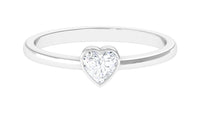Natural Diamond Heart Promise Ring in Bezel Setting