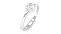 Natural Diamond Heart Promise Ring in Bezel Setting