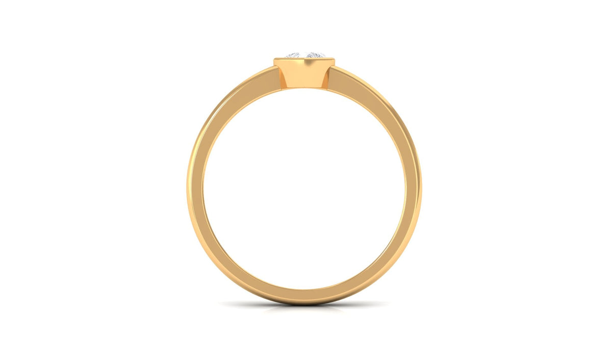 Natural Diamond Heart Promise Ring in Bezel Setting