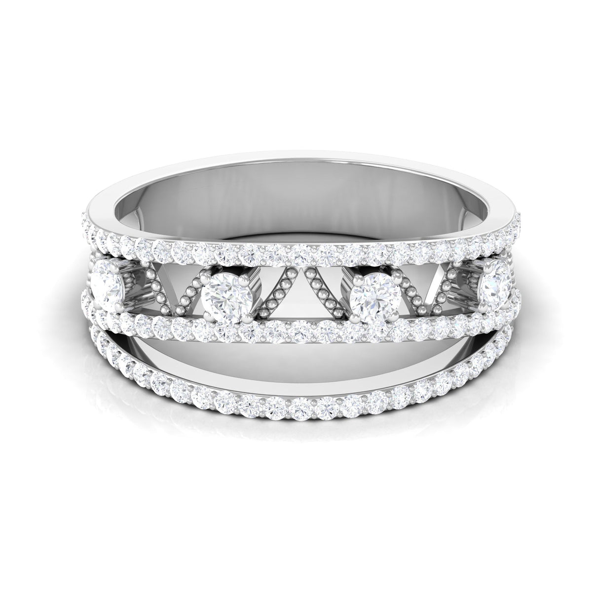 Designer Diamond Wedding Band with Certificate