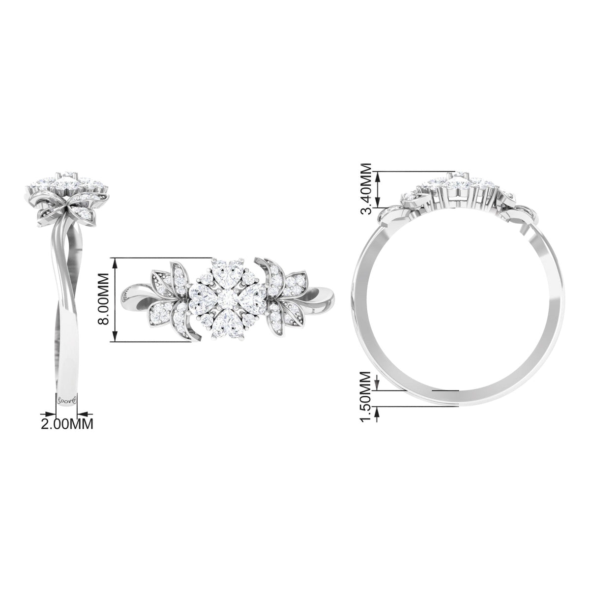Nature Inspired Diamond Engagement Ring for Women