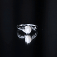 Cultured 2.2 Carat Freshwater Pearl Engagement Ring with Bypass Shank