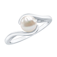 Cultured 2.2 Carat Freshwater Pearl Engagement Ring with Bypass Shank
