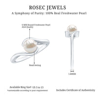 Cultured 2.2 Carat Freshwater Pearl Engagement Ring with Bypass Shank