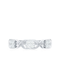 Natural Diamond Infinity Band Ring with Certificate