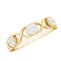 Natural Diamond Infinity Band Ring with Certificate