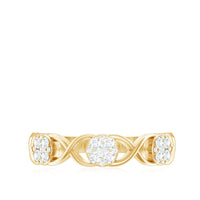 Natural Diamond Infinity Band Ring with Certificate