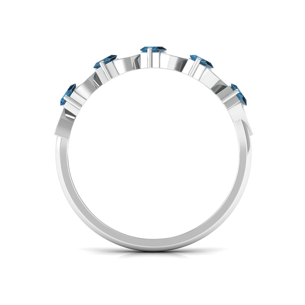 Baguette London Blue Topaz and Diamond Designer Eternity Band