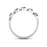 Baguette London Blue Topaz and Diamond Designer Eternity Band
