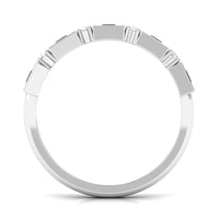 Certified Natural Garnet Diamond Half Eternity Anniversary Ring