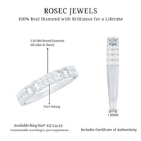 Certified Natural Diamond Interlock Half Eternity Band Ring