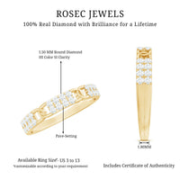 Certified Natural Diamond Interlock Half Eternity Band Ring