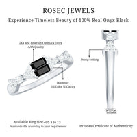 Genuine Black Onyx and Diamond Half Eternity Wedding Band