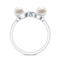 4 Carat Toi et Moi Freshwater Pearl Infinity Promise Ring