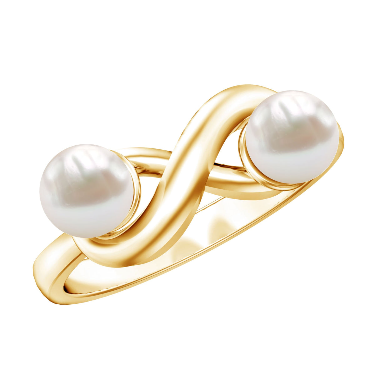 4 Carat Toi et Moi Freshwater Pearl Infinity Promise Ring