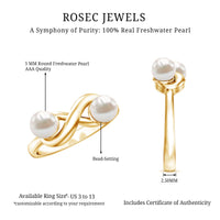 4 Carat Toi et Moi Freshwater Pearl Infinity Promise Ring