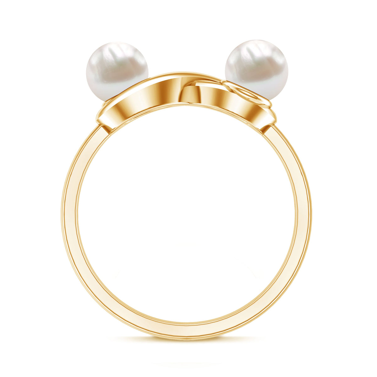 4 Carat Toi et Moi Freshwater Pearl Infinity Promise Ring