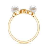 4 Carat Toi et Moi Freshwater Pearl Infinity Promise Ring