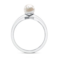 2 Carat Freshwater Pearl Engagement Ring with Diamond for Women