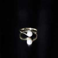 2 Carat Solitaire Freshwater White Pearl Bypass Engagement Ring for Women