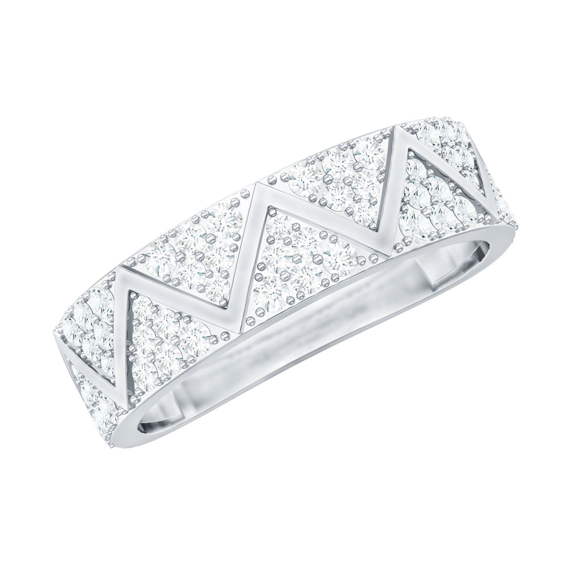 Certified Diamond Designer Wedding Band Ring
