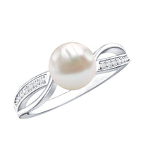 Cultured 3 Carat Freshwater Pearl Engagement Ring with Diamond