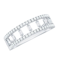 Natural Baguette Diamond Half Eternity Band With Certificate