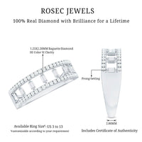 Natural Baguette Diamond Half Eternity Band With Certificate