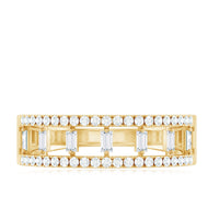 Natural Baguette Diamond Half Eternity Band With Certificate