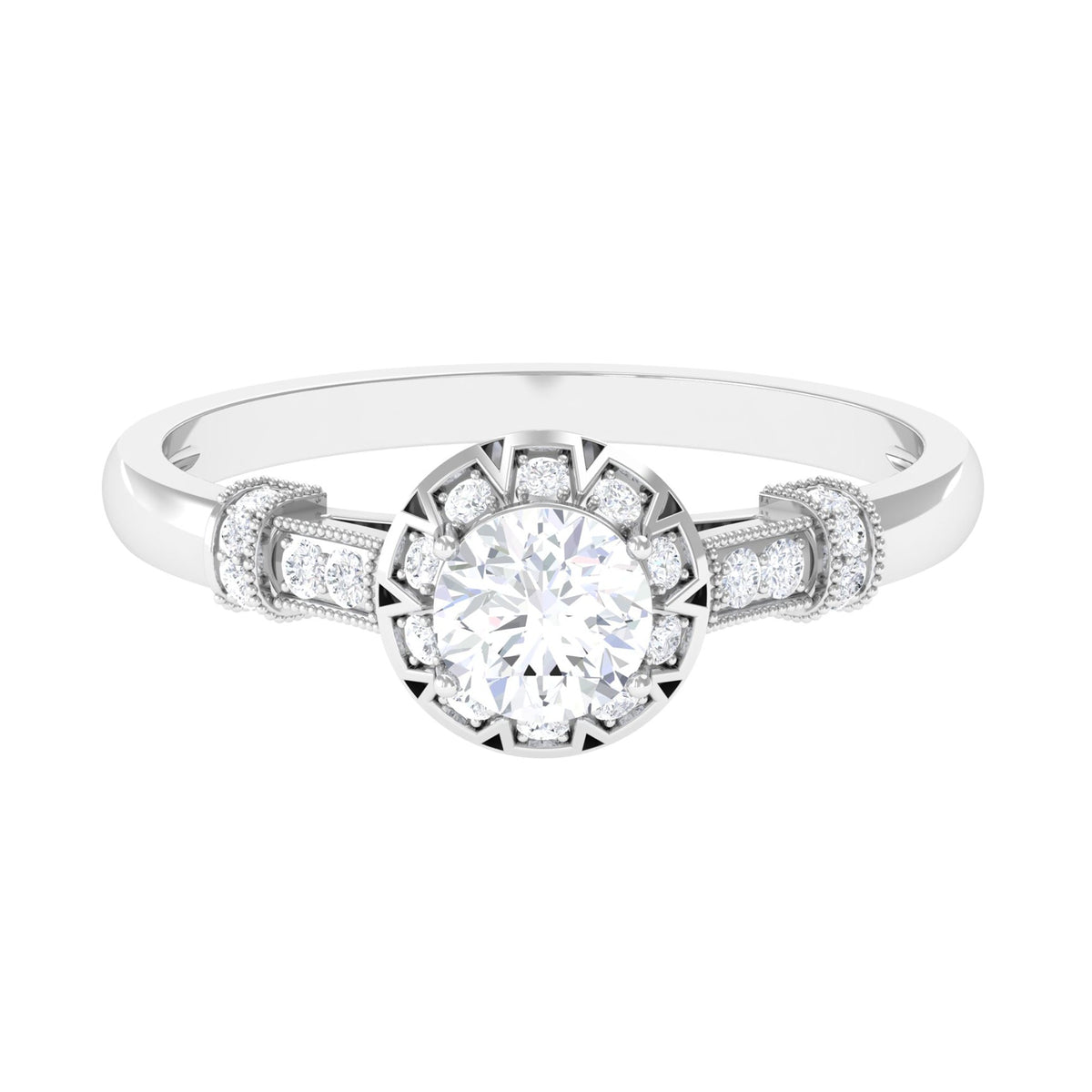 Vintage Style Cubic Zirconia Engagement Ring