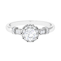 Vintage Style Cubic Zirconia Engagement Ring