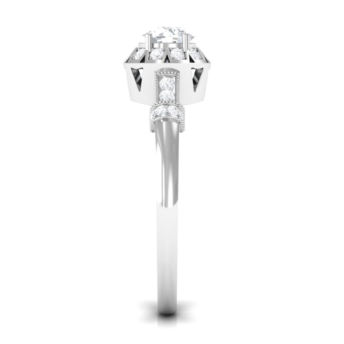 Vintage Style Cubic Zirconia Engagement Ring
