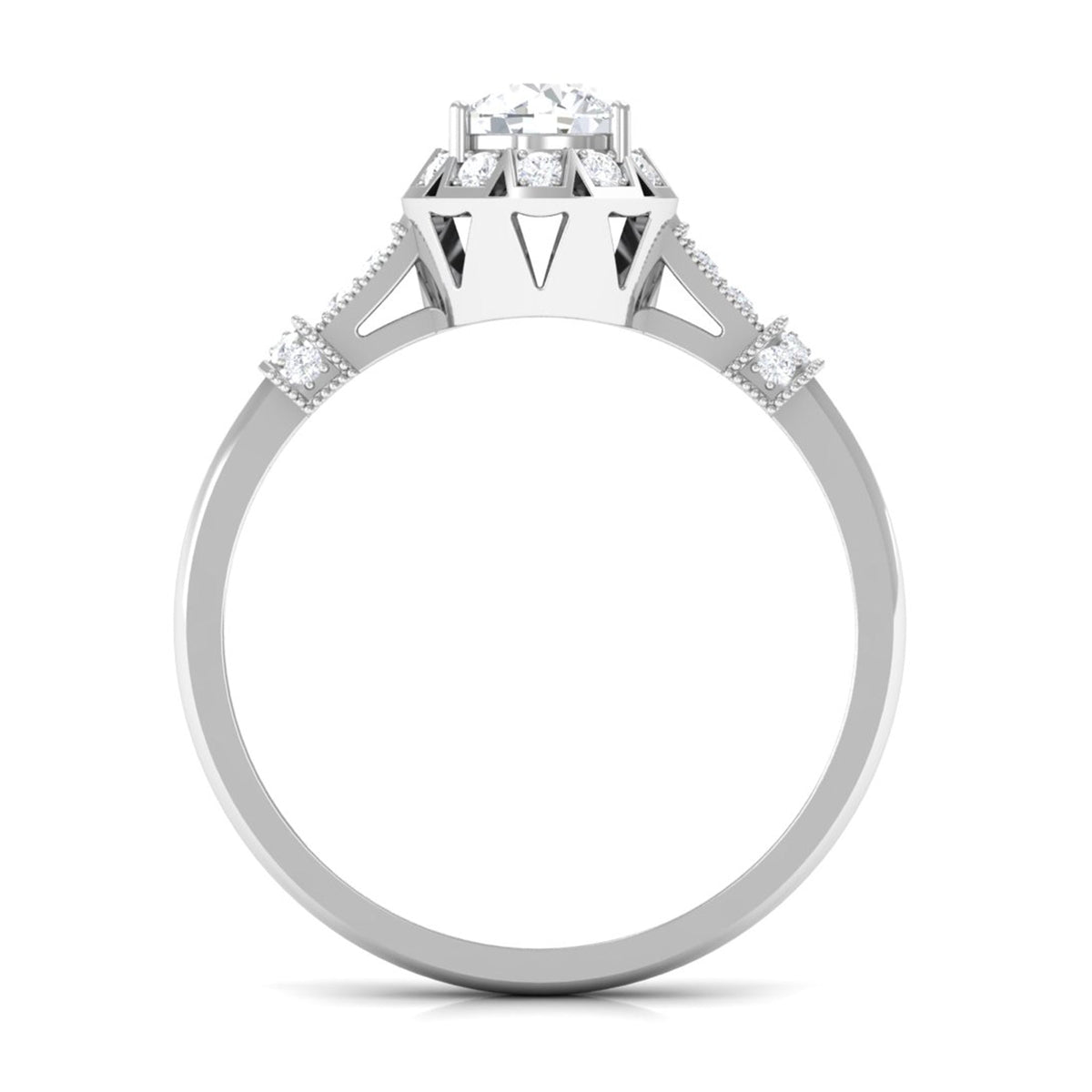 Vintage Style Cubic Zirconia Engagement Ring