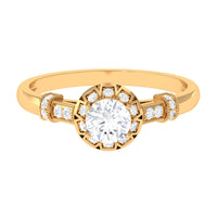 Vintage Style Cubic Zirconia Engagement Ring