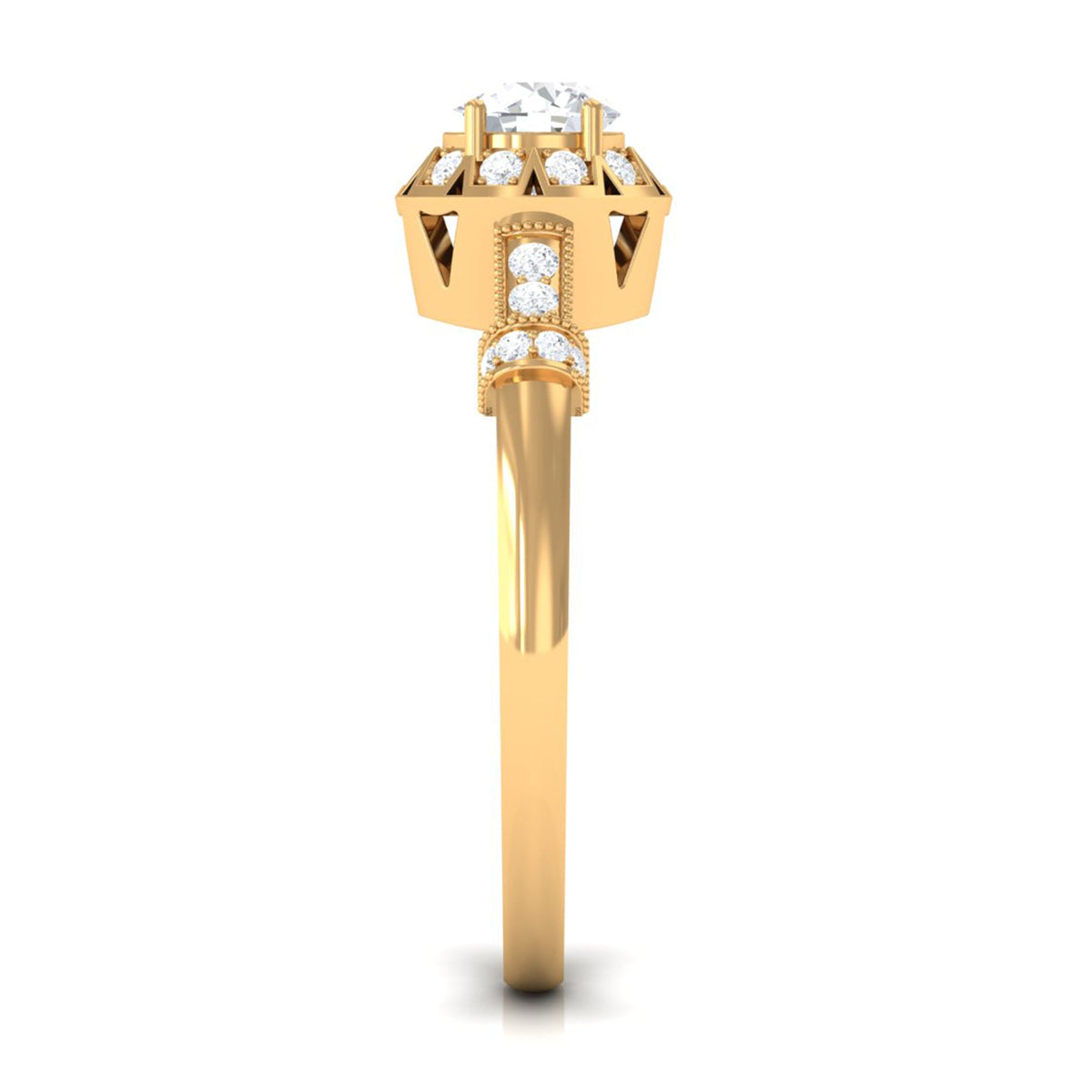 Vintage Style Cubic Zirconia Engagement Ring